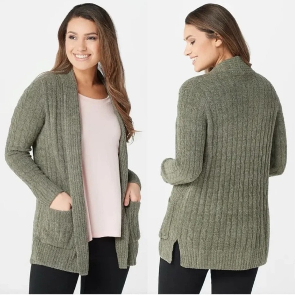 Barefoot Dreams Gray Open Front Cardigan